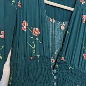 Green floral Maxi dress